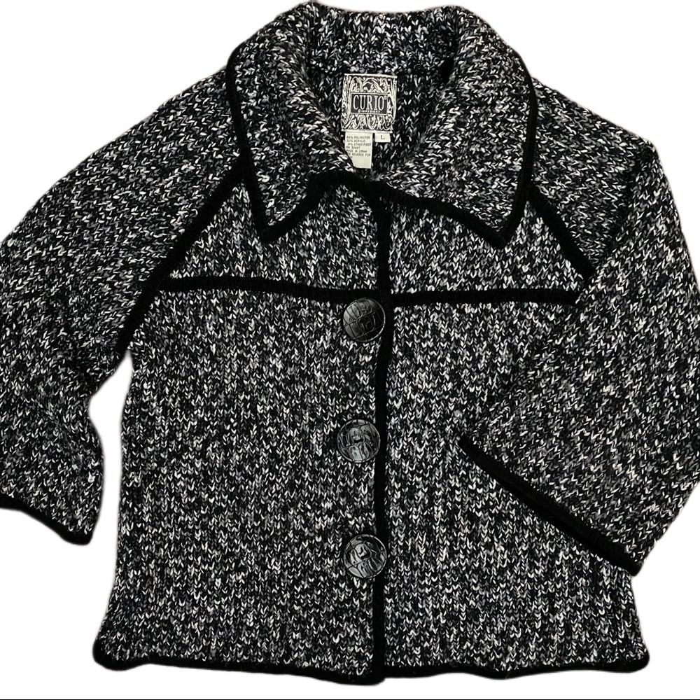 CUPIO Chunky Knit Cardigan Bell Sleeve Sweater